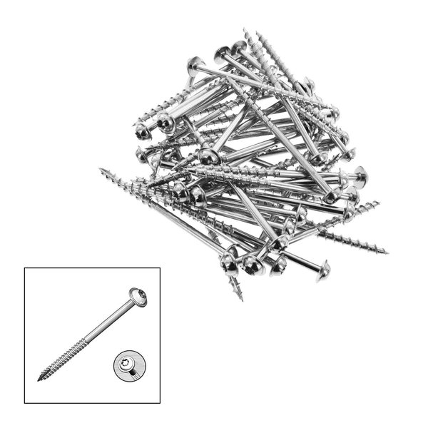 Milescraft Wood Screw, 2-1/2 in, Zinc Plated Pan Head Torx Drive 5216